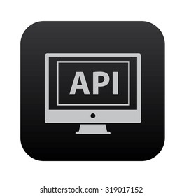 Api on black button blackboard,vector
