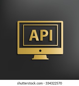 API on dark background,clean vector