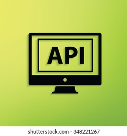 API on green background,clean vector