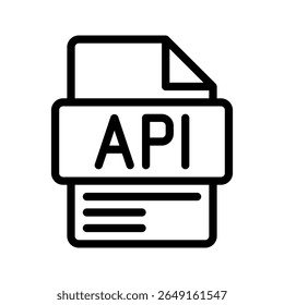Ícone de Estrutura de Tópicos de API Ícone de estrutura de tópicos de API mostrando integração de software, ferramentas de back-end e conexão técnica.