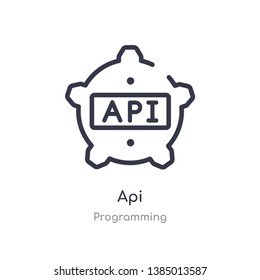 api outline icon. isolated line vector illustration from programming collection. editable thin stroke api icon on white background