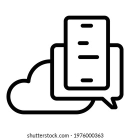 Api phone cloud icon. Outline Api phone cloud vector icon for web design isolated on white background