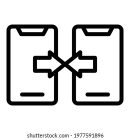 Api phone data exchange icon. Outline Api phone data exchange vector icon for web design isolated on white background