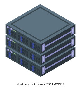 Api Server Icon Isometric Vector. Code Web. Develop Interface