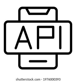 Api smartphone icon. Outline Api smartphone vector icon for web design isolated on white background