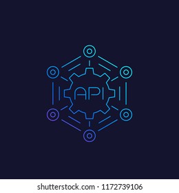 API, Software Integration, Vector Line Icon