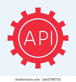 Api-Symbol trendige Kunstwerk nützliche Vektorgrafik rote Design wunderschöne bunte Hintergrund.eps