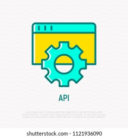 API thin line icon. Modern vector illustration of app development.