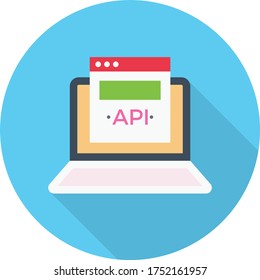 api vector flat color icon 