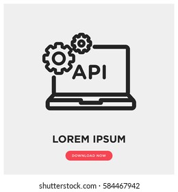 Api Vector Icon, Computer Web Service Symbol. Modern, Simple Flat Vector Illustration For Web Site Or Mobile App