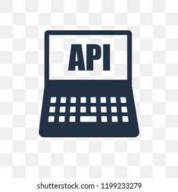 Api vector icon isolated on transparent background, Api transparency concept can be used web and mobile