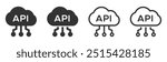 API vector icons set. software integration illustration signs. Cloud API icon collection