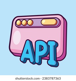 API Website Flat Design Illustration Vector