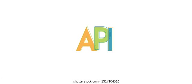 API word concept. "API" . Use for cover, banner, blog. 