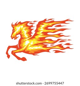 API Yang Membentuk Siluet Seekor Pegasus Yang Sedang Terbang.