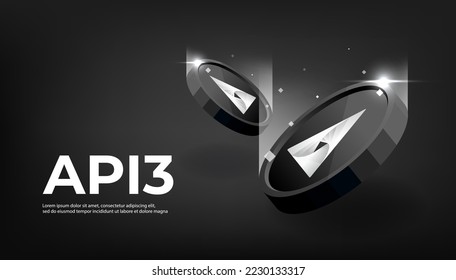API3 coin cryptocurrency concept banner.