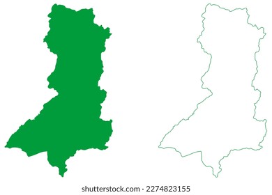 Apiaca municipality (Espírito Santo state, Municipalities of Brazil, Federative Republic of Brazil) map vector illustration, scribble sketch Apiacá map