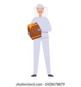 Apiarist icon cartoon vector. Man beekeeper. Food apiculture garden