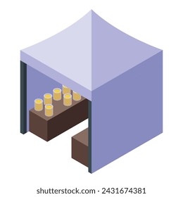 Apiarist tent market icon isometric vector. Food apiary. Nature work