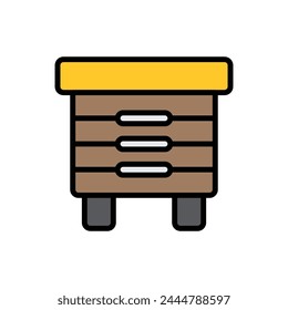 Apiary Bee Box Icon Vector Illustration