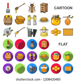 Apiary and beekeeping cartoon icons in set collection for design.Equipment and production of honey vector symbol stock web illustration.