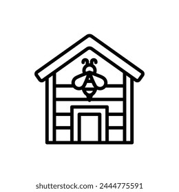 Apiary Farm Outline Icon Vector Illustration