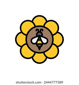 Bienenblüten-Symbol-Vektorillustration