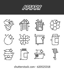 Apiary icons set.