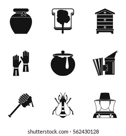Apiary icons set. Simple illustration of 9 apiary vector icons for web