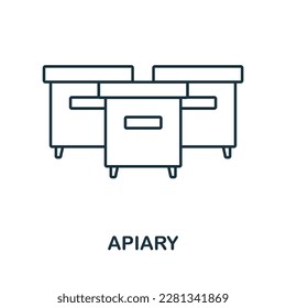 Apiary line icon. Monochrome simple Apiary outline icon for templates, web design and infographics