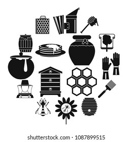 Apiary tools icons set. Simple illustration of 16 apiary tools vector icons for web