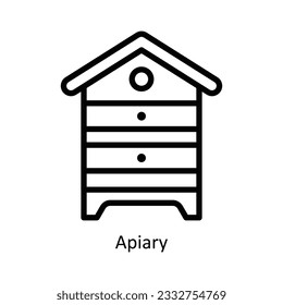 Apiary Vector  outline Icon Design illustration. Nature and ecology Symbol on White background EPS 10 File