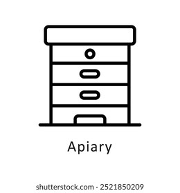 Apiary vector outline Icon style illustration. Symbol on White background EPS 10 File