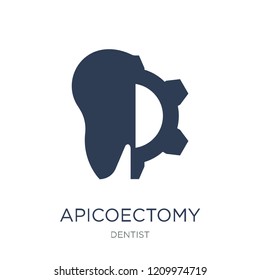 Apicoectomy icon. Trendy flat vector Apicoectomy icon on white background from Dentist collection, vector illustration can be use for web and mobile, eps10