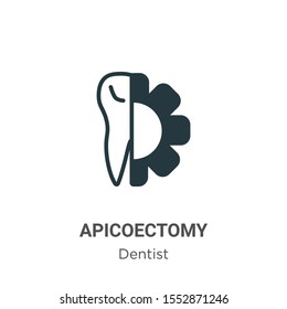 Apicoectomy vector icon on white background. Flat vector apicoectomy icon symbol sign from modern dentist collection for mobile concept and web apps design.