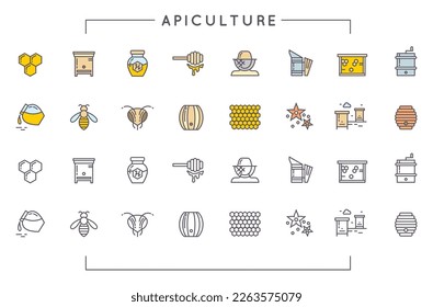 Apiculture icon illustration with honey bee design