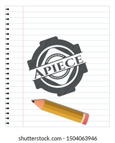 Apiece draw (pencil strokes). Vector Illustration. Detailed.