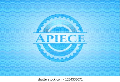 Apiece light blue water wave style emblem.