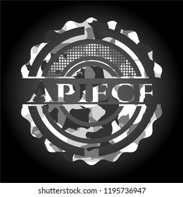 Apiece on grey camo pattern