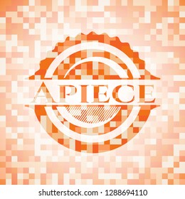 Apiece orange mosaic emblem with background