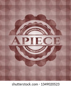 Apiece red emblem with geometric background. Seamless.