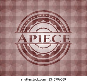 Apiece red seamless emblem with geometric pattern background.