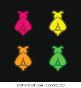 Apitherapy four color glowing neon vector icon