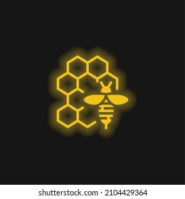 Icono del neón amarillo brillante de la apítria