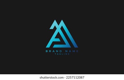 APJ, AJ, JA, Resumen diseño inicial de logotipo de letra monograma