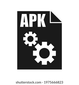 APK Black File Vector Icon, Flat Design Style