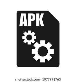 APK Black File Vector Icon, Flat Design Style