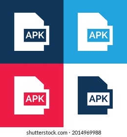 Apk blue and red four color minimal icon set