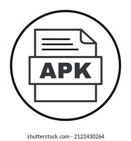 APK File Document Icon In Trendy Style Isolated Background