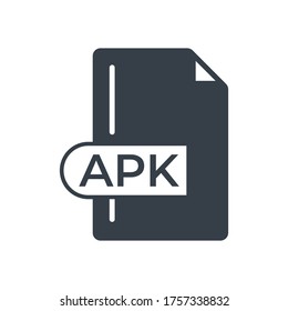 APK File Format Icon. Android Package Kit File format filled icon.